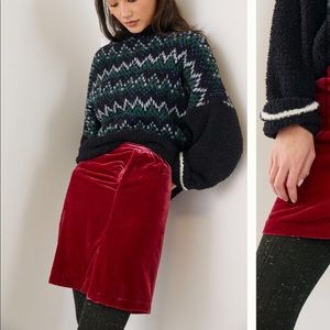 Anthropologie Montie Velvet skirt